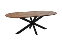 Eettafel Verona ovaal - 240x110x76 - naturel - Mangohout/metaal