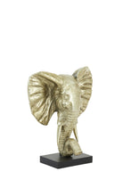 Afbeelding in Gallery-weergave laden, Ornament on base 30x15x35,5 cm ELEPHANT light gold
