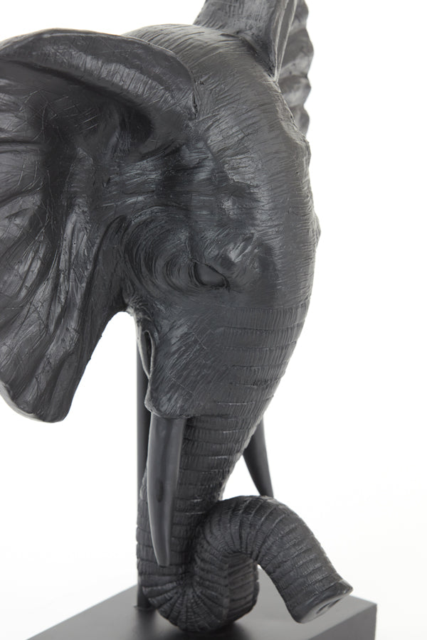 Ornament 38,5x19,5x49 cm ELEPHANT matt black