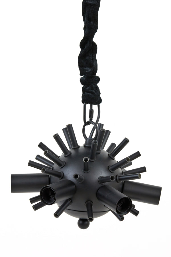Hanging lamp E14 80 cm FEATHER black+caramel