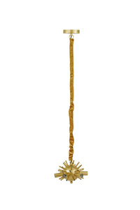 Hanging lamp E14 80 cm FEATHER gold+peach