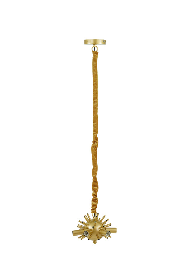 Hanging lamp E14 80 cm FEATHER gold+peach