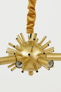 Hanging lamp E14 80 cm FEATHER gold+peach