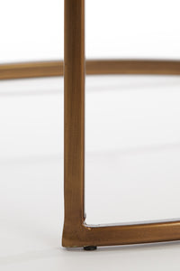 Side table S/2 40x45+50x52 cm FERATI glass clear+gold