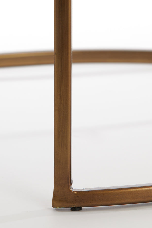 Side table S/2 40x45+50x52 cm FERATI glass clear+gold