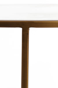 Side table S/2 40x45+50x52 cm FERATI glass clear+gold
