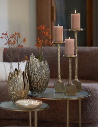 Side table S/2 40x45+50x52 cm FERATI glass clear+gold
