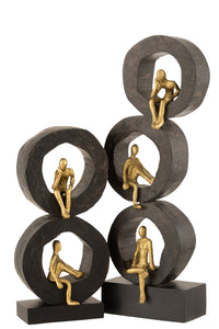 Figure 3 Thinkers Rings Mango Wood/Aluminium Black/Gold