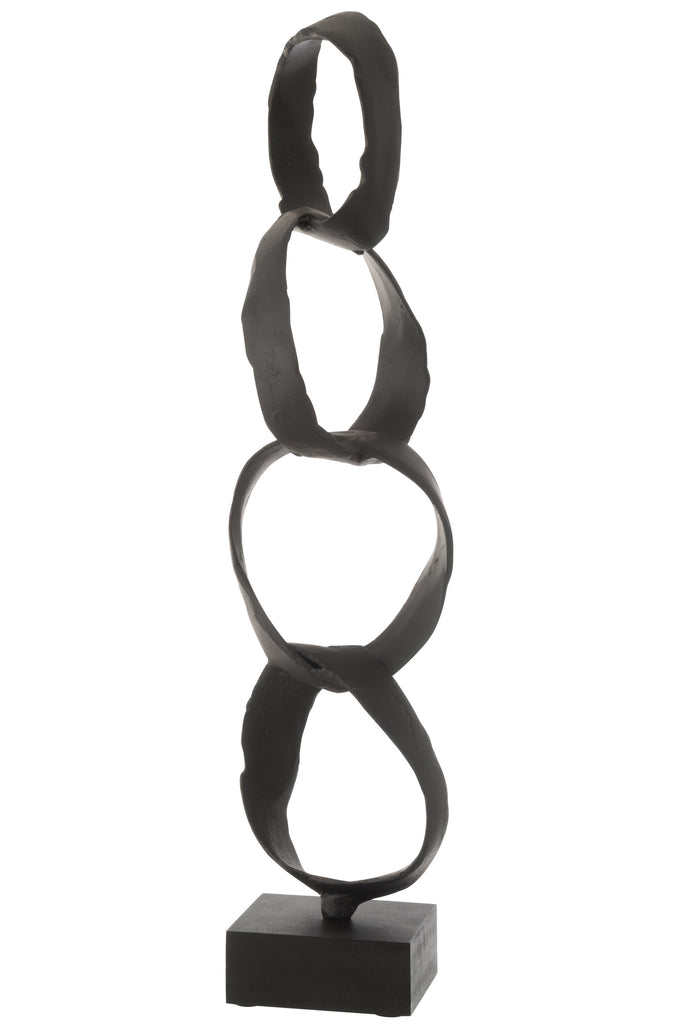 Figure Rings On Foot Aluminium Black Large