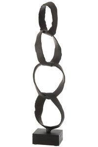 Figure Rings On Foot Aluminium Black Large