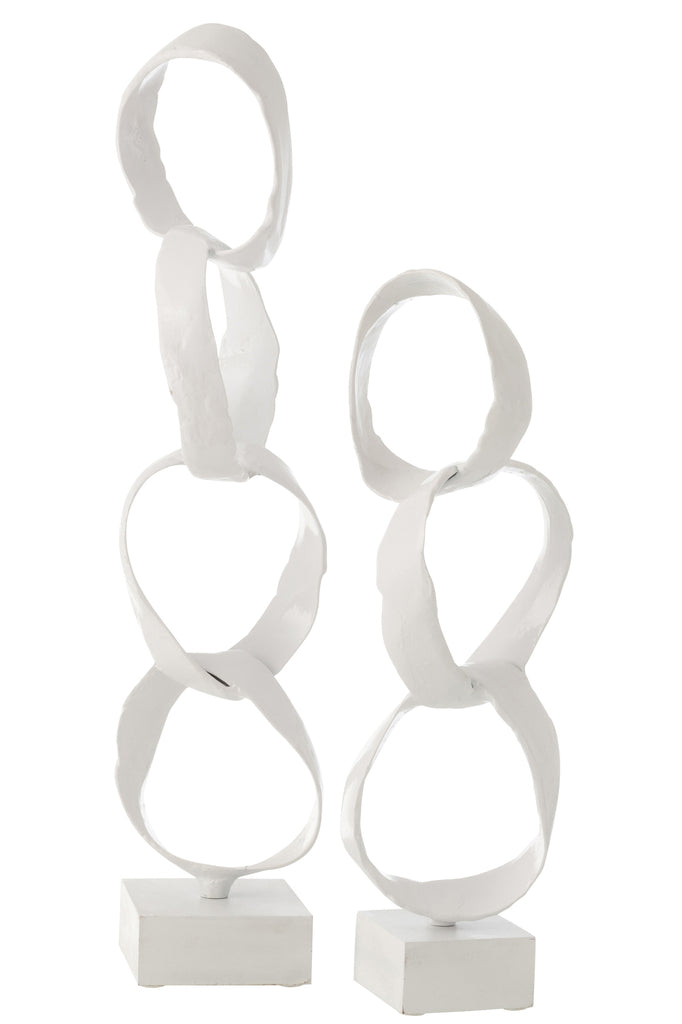 Figure Rings On Foot Aluminium White Large