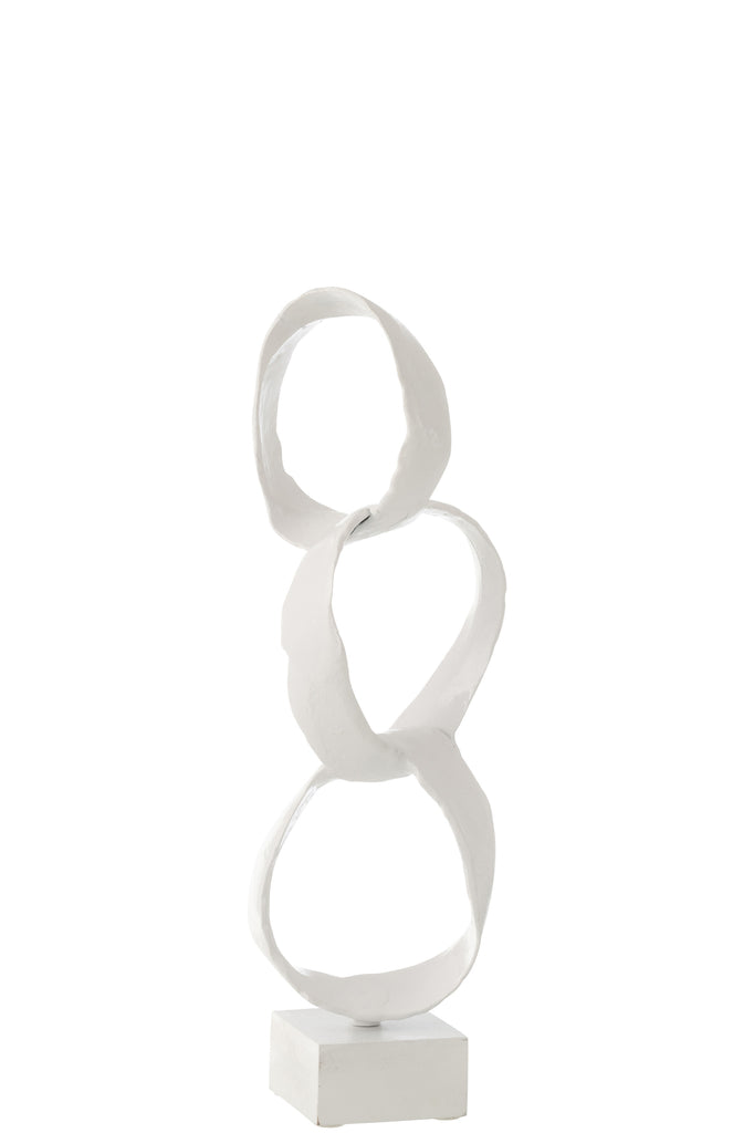 Figure Rings On Foot Aluminium White Small