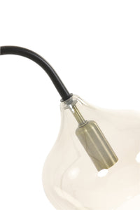 Floor lamp 45x28x160 cm RAKEL matt black+smoked