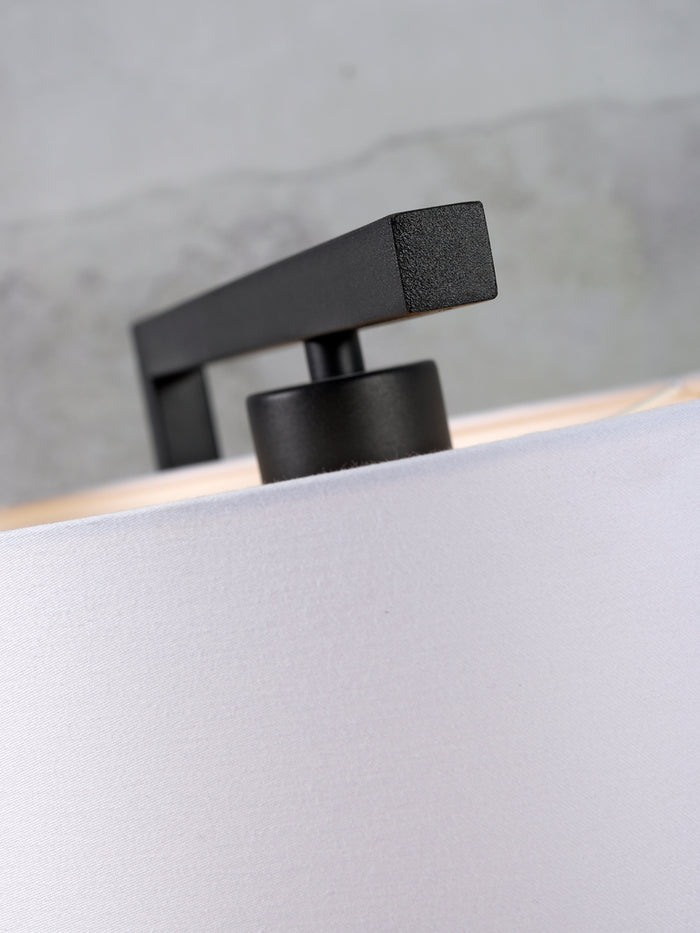 Floor lamp iron/black Boston h.160cm/shade 25x45cm - dark linen