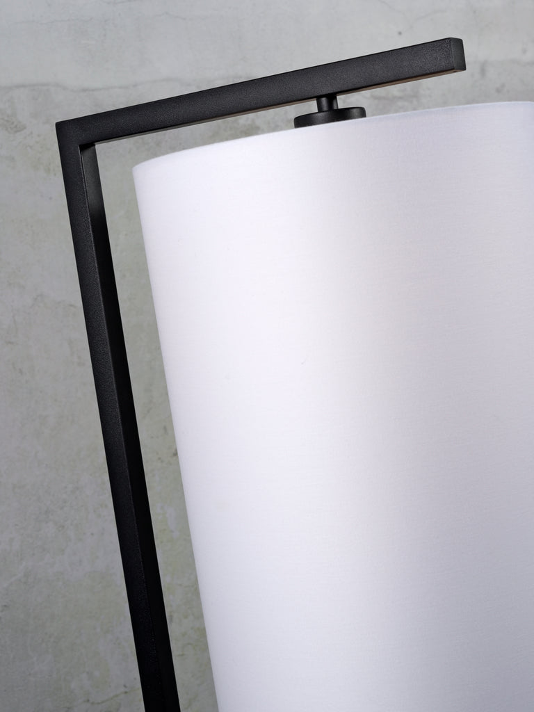 Floor lamp iron/black Boston h.160cm/shade 25x45cm - light linen