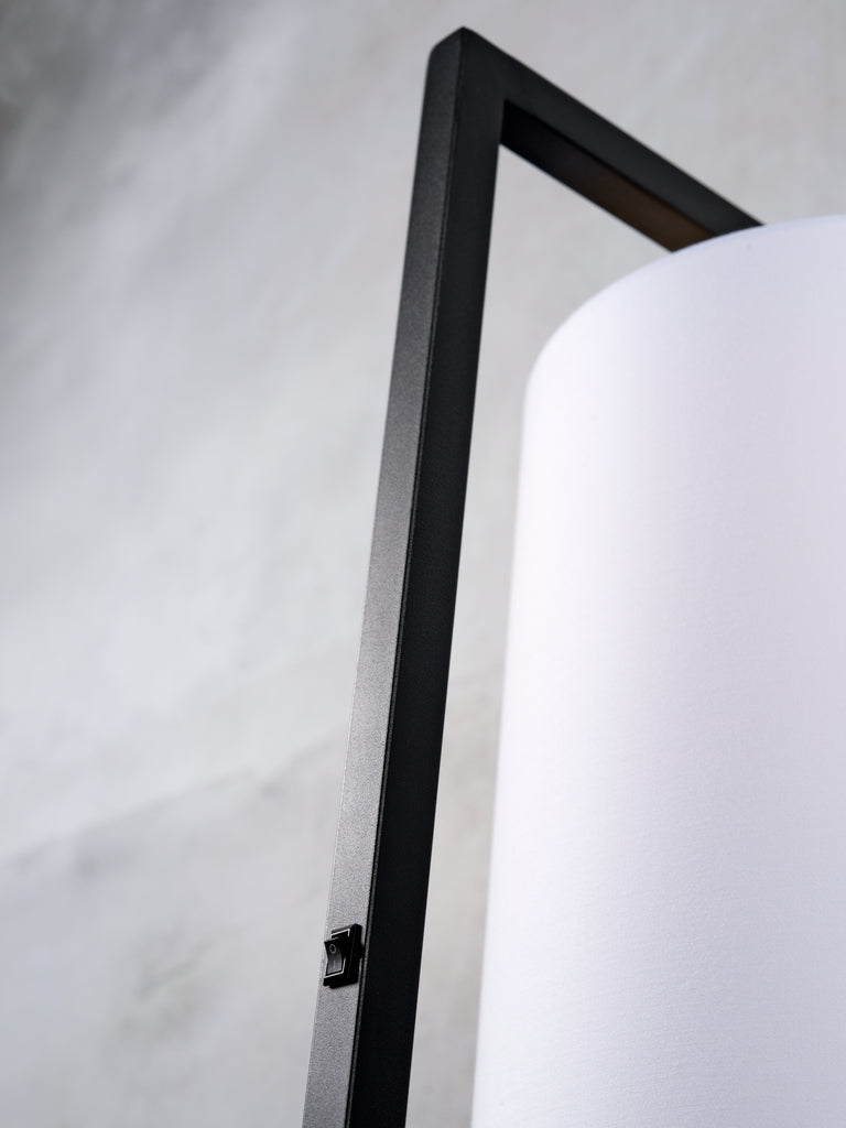 Floor lamp iron/black Boston h.160cm/shade 25x45cm - white