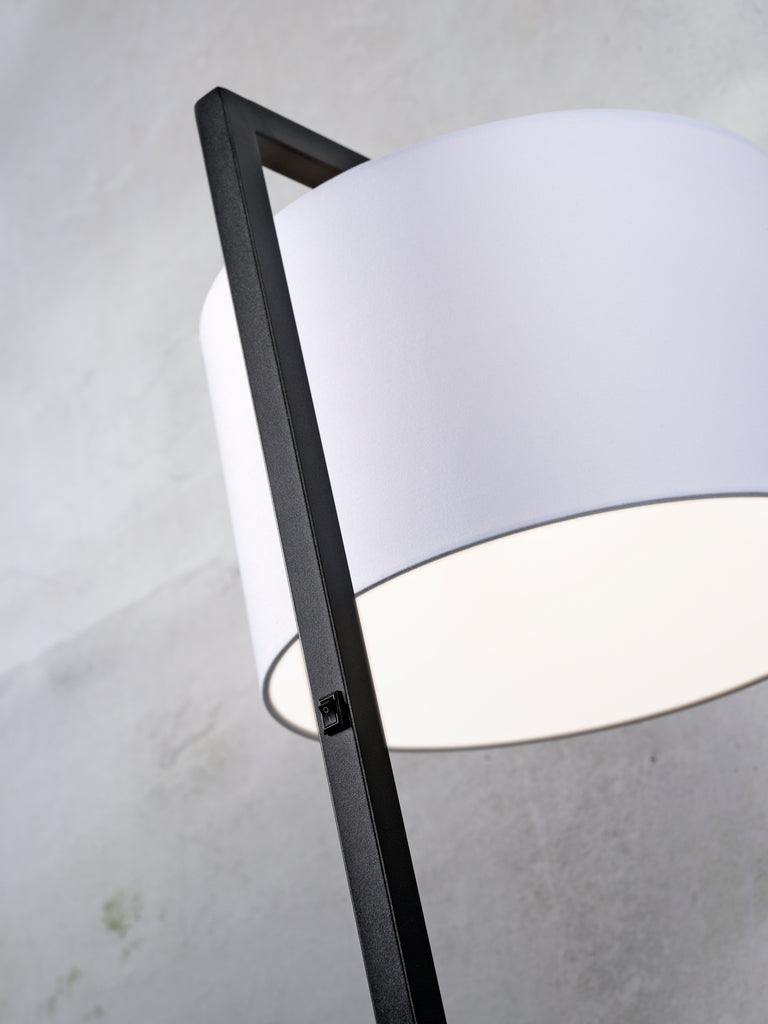 Floor lamp iron/black Boston h.160cm/shade 32x20cm - dark linen