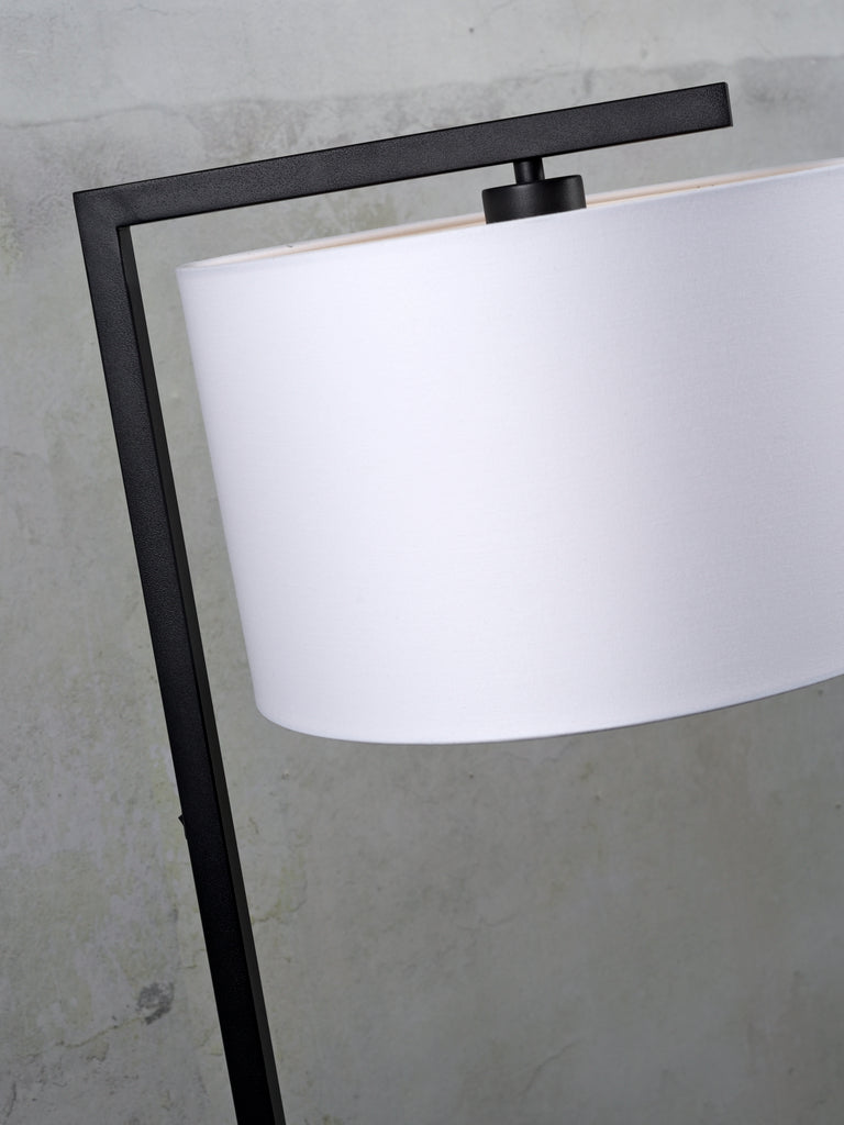 Floor lamp iron/black Boston h.160cm/shade 32x20cm - dark linen