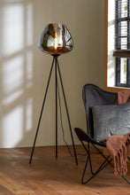 Afbeelding in Gallery-weergave laden, Floor lamp tripod 42x146 cm MAYSON smoked glass+matt black
