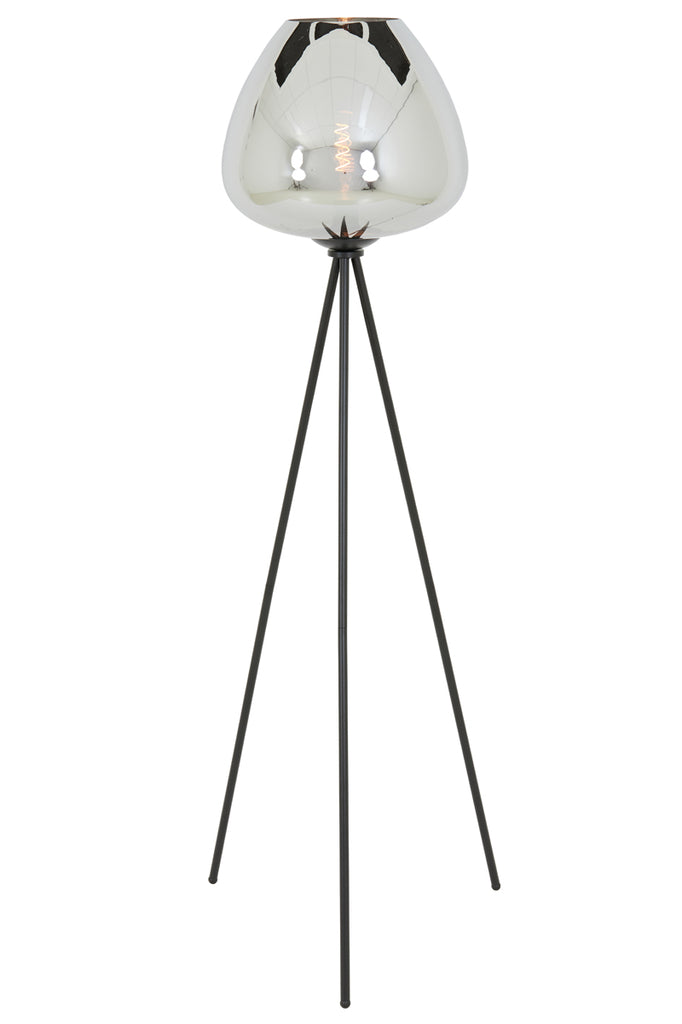 Floor lamp tripod 42x146 cm MAYSON smoked glass+matt black