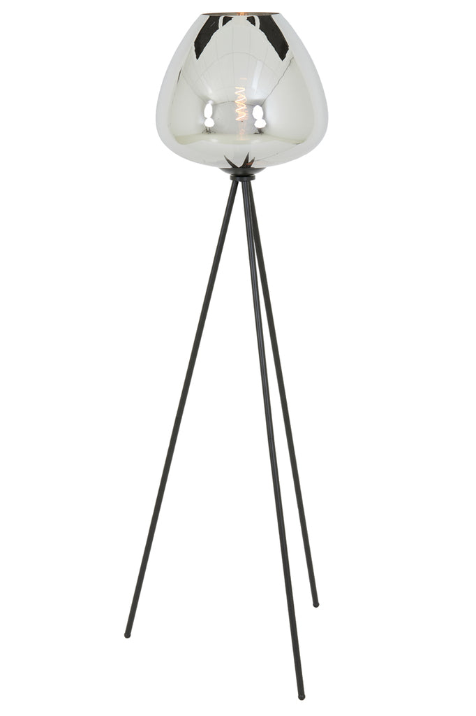 Floor lamp tripod 42x146 cm MAYSON smoked glass+matt black