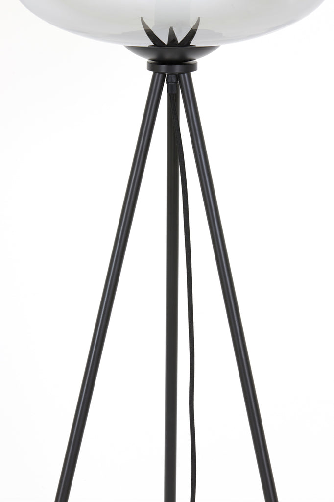 Floor lamp tripod 42x146 cm MAYSON smoked glass+matt black