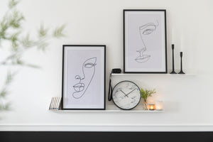 Frame Abstract Face Mdf/Glass White/Black Assortment Of Two
