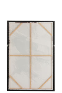 Frame Abstract Stripes Canvas/Wood Black/White/Gold