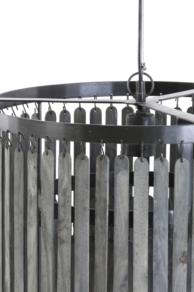 Hanging lamp 45x43 cm GULARO wood matt black