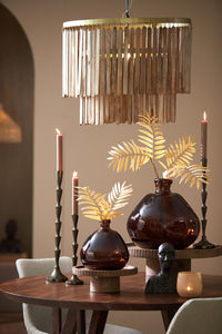 Hanging lamp 60x43 cm GULARO wood brown+bronze