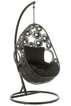 Afbeelding in Gallery-weergave laden, Hanging Chair+Cushions Bula Metal/Reed Black
