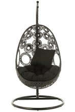 Afbeelding in Gallery-weergave laden, Hanging Chair+Cushions Bula Metal/Reed Black
