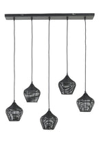 Afbeelding in Gallery-weergave laden, Hanging lamp 5L 100x20x122 cm ALVARO matt black
