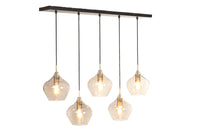 Hanging lamp 5L 104x20x120 cm RAKEL antique bronze+smoked