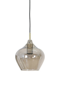 Hanging lamp 20x21,5 cm RAKEL antique bronze+smoked