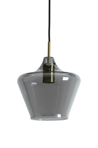 Hanging lamp 22x21 cm SOLLY antique bronze+smoked glass