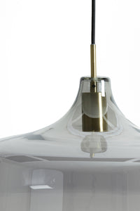 Hanging lamp 29,5x21 cm SOLNA antique bronze+smoked glass