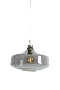 Hanging lamp 29,5x21 cm SOLNA antique bronze+smoked glass