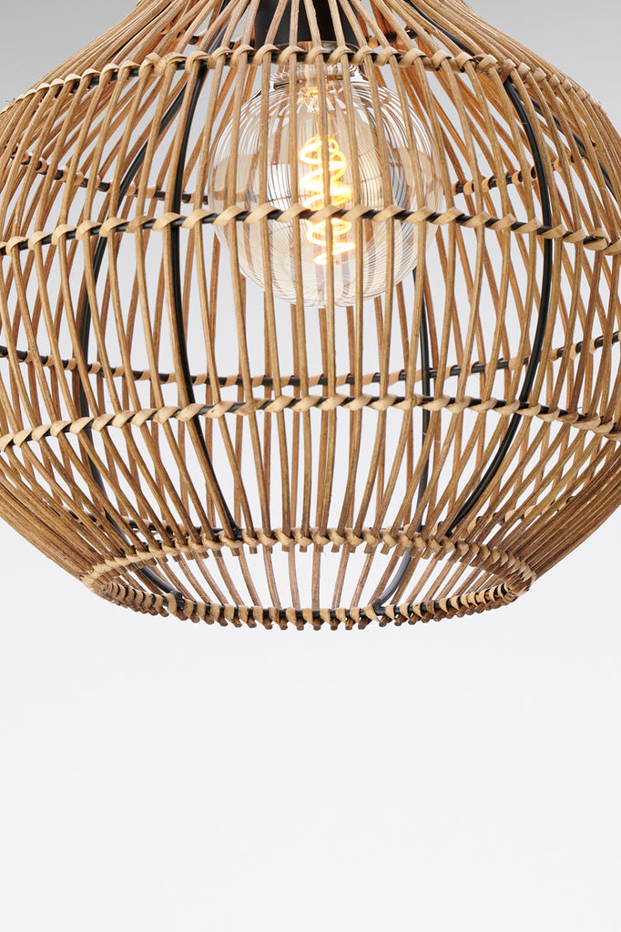 Hanging lamp 30x31,5 cm PACINO rattan dark brown