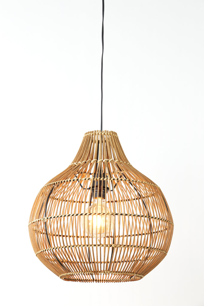 Hanging lamp 40x41,5 cm PACINO rattan dark brown