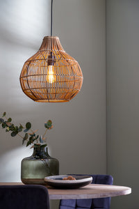 Hanging lamp 40x41,5 cm PACINO rattan dark brown