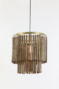 Hanging lamp 45x43 cm GULARO wood brown+bronze