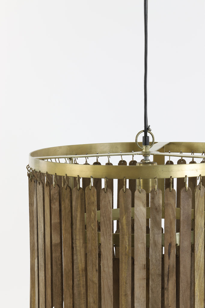Hanging lamp 45x43 cm GULARO wood brown+bronze