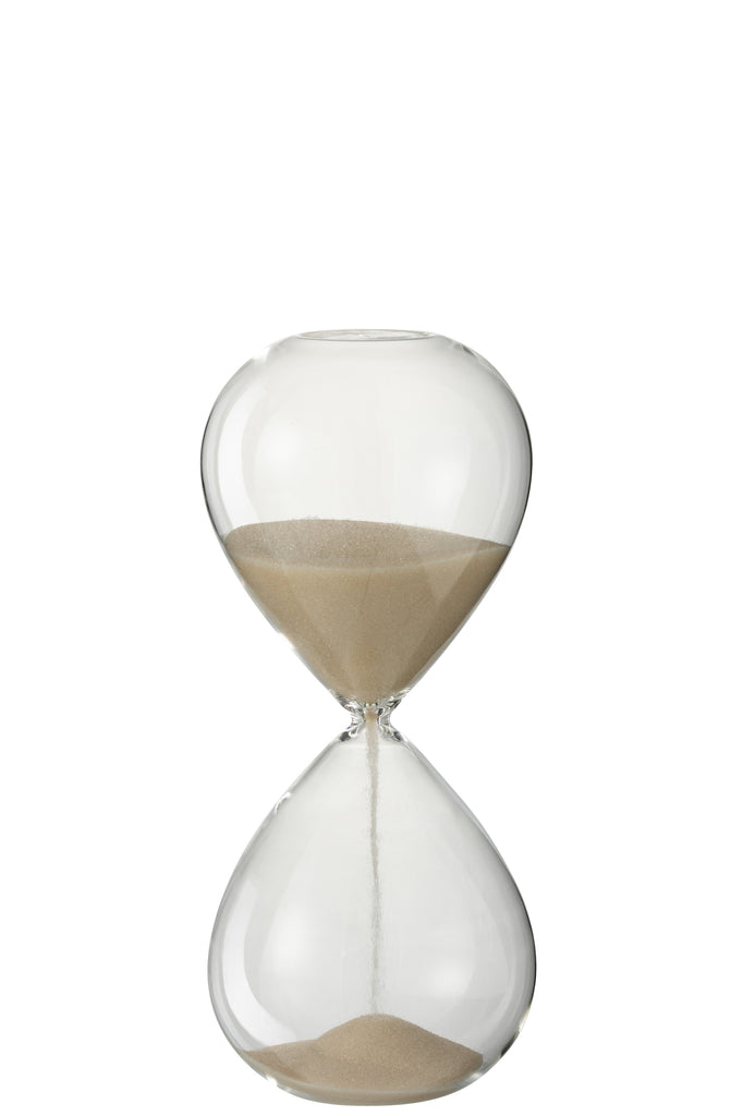 Hourglass Deco Glass/Sand Beige Medium