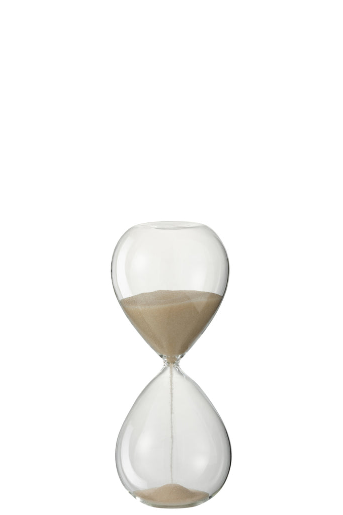 Hourglass Deco Glass/Sand Beige Small