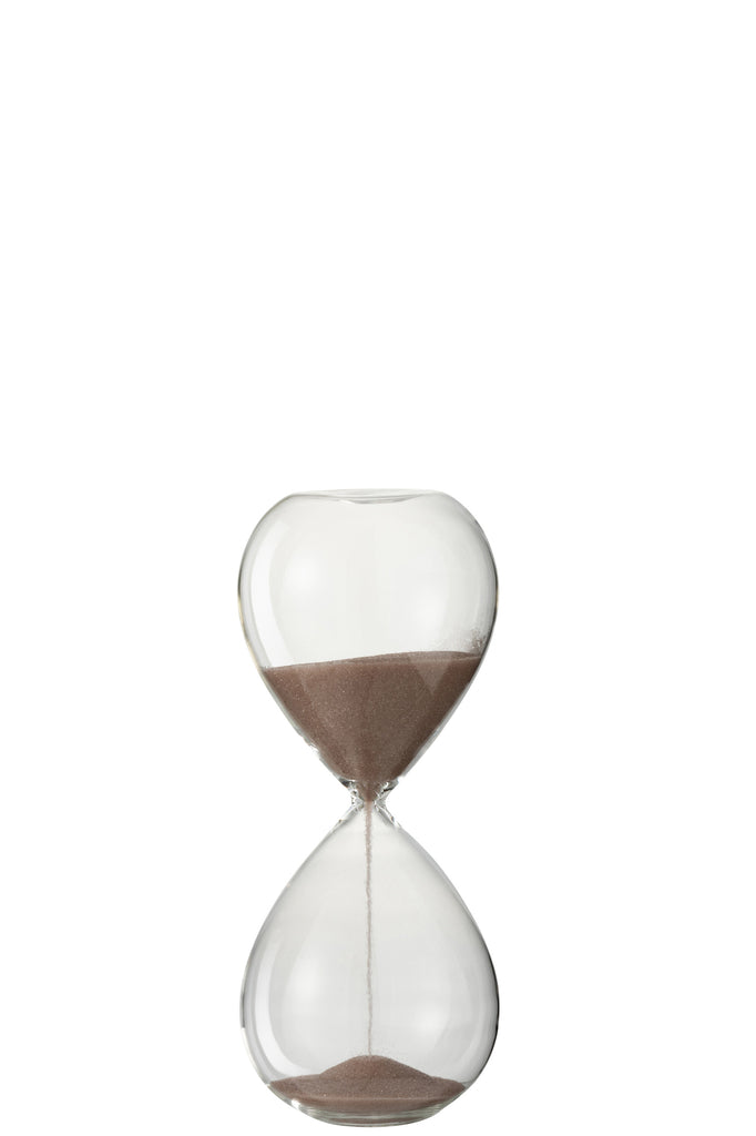 Hourglass Deco Glass/Sand Light Pink Small