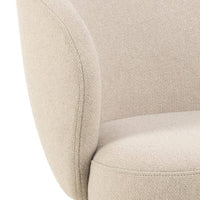 HSM Collection-Eetkamerstoel Alma + Armleuning-80x58,5x60-Creme/Zwart-Stof/Metaal