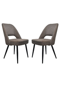 HSM Collection -Eetkamerstoel Jenna - Set van 2 - 62x54x87 - bruin/zwart - Katoe
