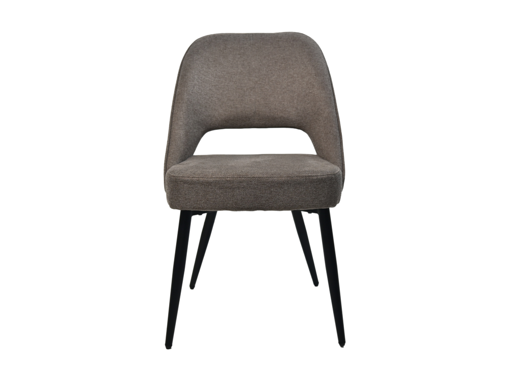 HSM Collection -Eetkamerstoel Jenna - Set van 2 - 62x54x87 - bruin/zwart - Katoe