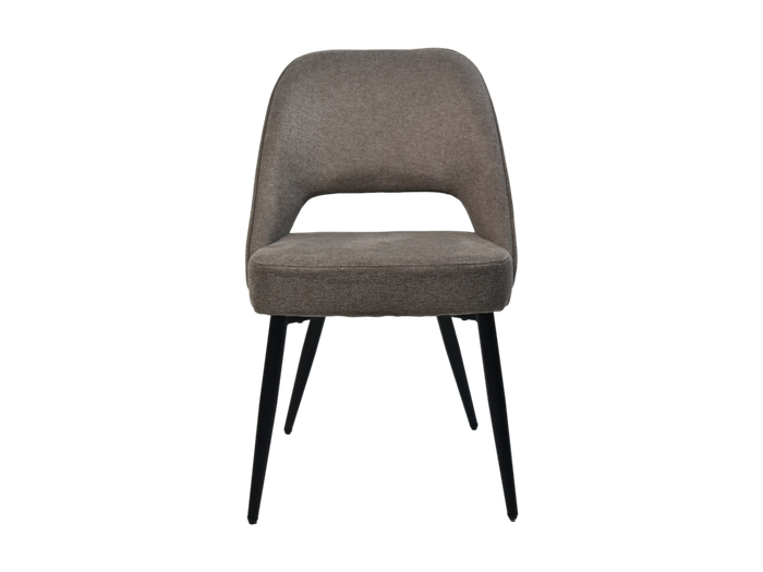 HSM Collection -Eetkamerstoel Jenna - Set van 2 - 62x54x87 - bruin/zwart - Katoe